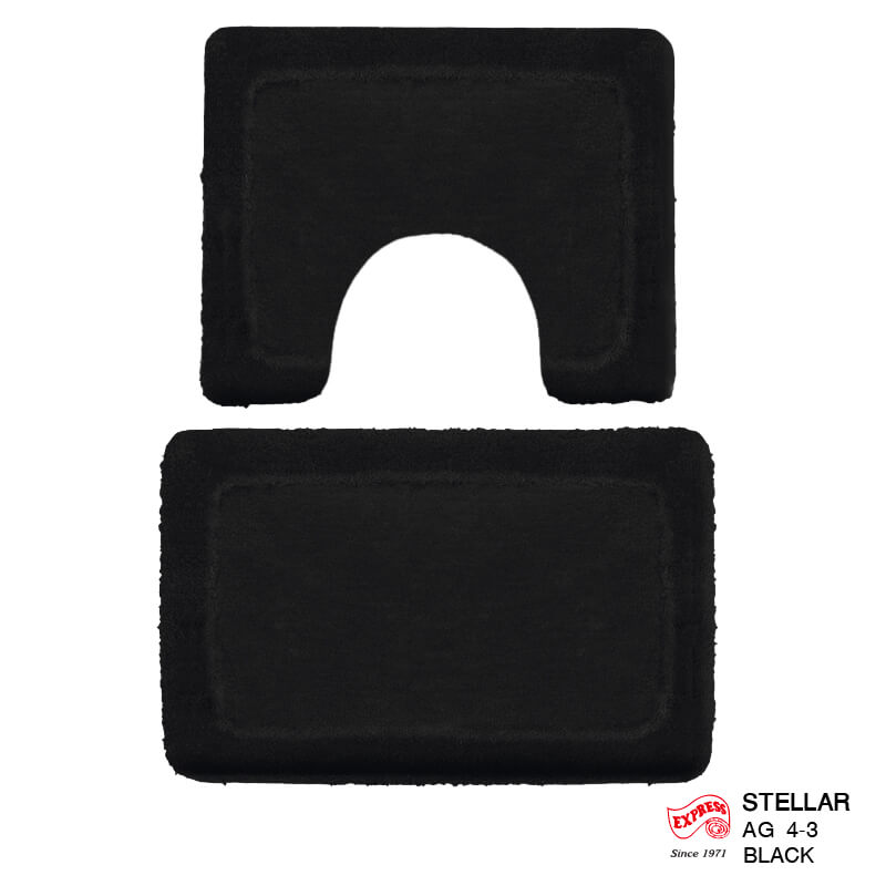 พรมเช็ดเท้าชุดห้องน้ำ 2 ชิ้น EXPRESS CARPET รุ่น AG4-3 ขนาด45X70 ซม.และ พรมรูปตัว U 50X60 ซม. หนา 20-30 มม. สีดำ 