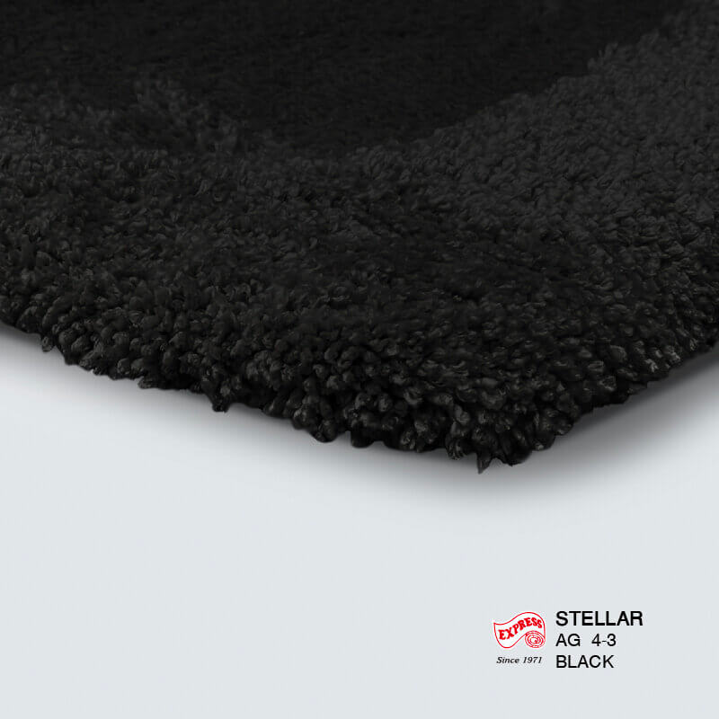 พรมเช็ดเท้าชุดห้องน้ำ 2 ชิ้น EXPRESS CARPET รุ่น AG4-3 ขนาด45X70 ซม.และ พรมรูปตัว U 50X60 ซม. หนา 20-30 มม. สีดำ 