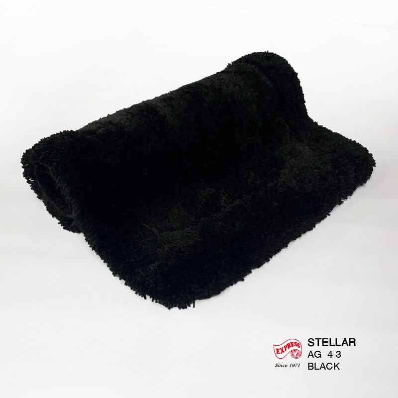 พรมเช็ดเท้าชุดห้องน้ำ 2 ชิ้น EXPRESS CARPET รุ่น AG4-3 ขนาด45X70 ซม.และ พรมรูปตัว U 50X60 ซม. หนา 20-30 มม. สีดำ 