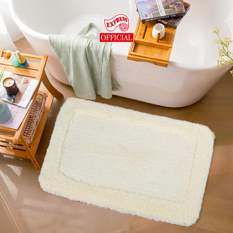 พรมเช็ดเท้าหน้าประตู EXPRESS CARPET รุ่น AM4-1 ขนาด45X70 ซม. หนา 20-30 มม. สีครีม 