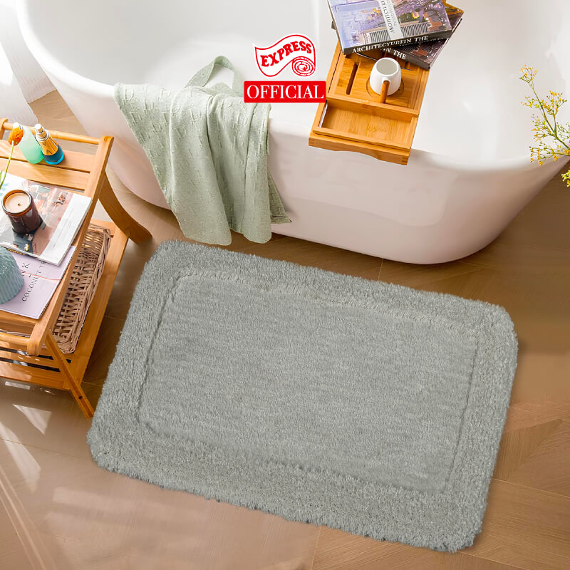 พรมเช็ดเท้าหน้าประตู EXPRESS CARPET รุ่น AM4-6 ขนาด45X70 ซม. หนา 20-30 มม. สีเทา 
