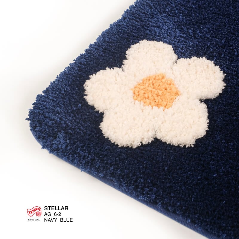 พรมเช็ดเท้าชุดห้องน้ำ 2 ชิ้น EXPRESS CARPET รุ่น AG6-2 ขนาด45X70 ซม.และ พรมรูปตัว U 50X60 ซม. หนา 20 มม. สีน้ำเงิน _2