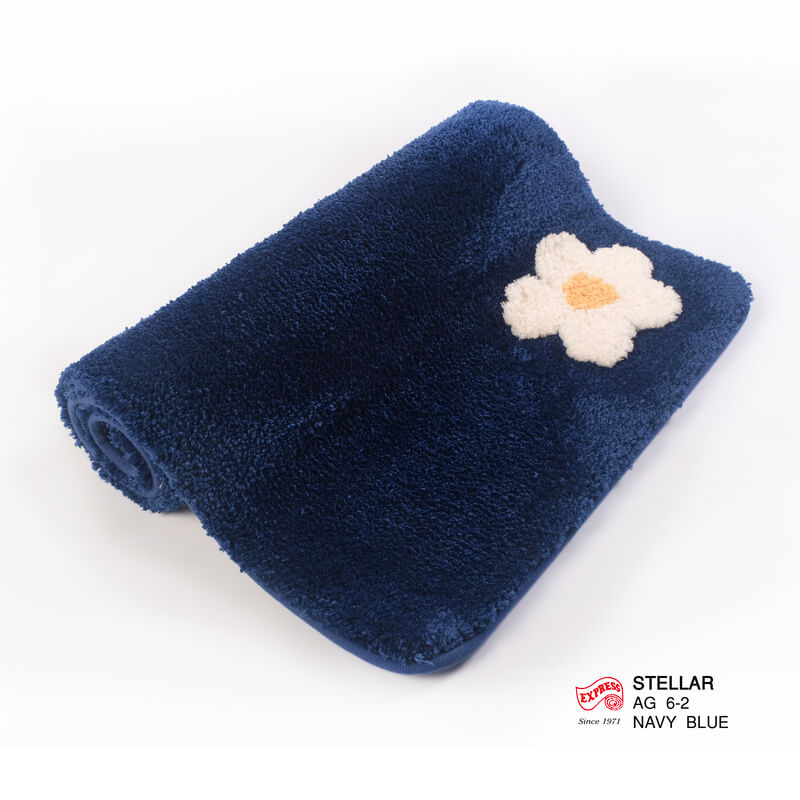 พรมเช็ดเท้าชุดห้องน้ำ 2 ชิ้น EXPRESS CARPET รุ่น AG6-2 ขนาด45X70 ซม.และ พรมรูปตัว U 50X60 ซม. หนา 20 มม. สีน้ำเงิน _3