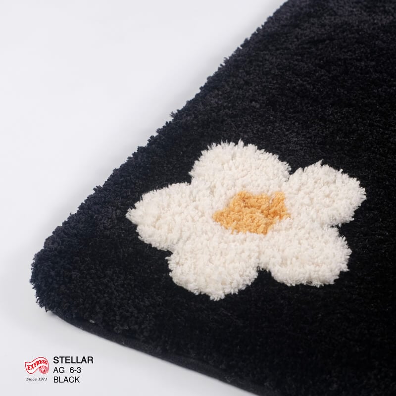 พรมเช็ดเท้าชุดห้องน้ำ 2 ชิ้น EXPRESS CARPET รุ่น AG6-3 ขนาด45X70 ซม.และ พรมรูปตัว U 50X60 ซม. หนา 20 มม. สีดำ _2