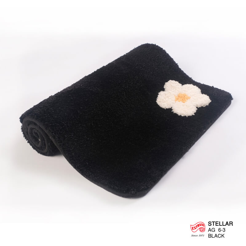 พรมเช็ดเท้าชุดห้องน้ำ 2 ชิ้น EXPRESS CARPET รุ่น AG6-3 ขนาด45X70 ซม.และ พรมรูปตัว U 50X60 ซม. หนา 20 มม. สีดำ _3
