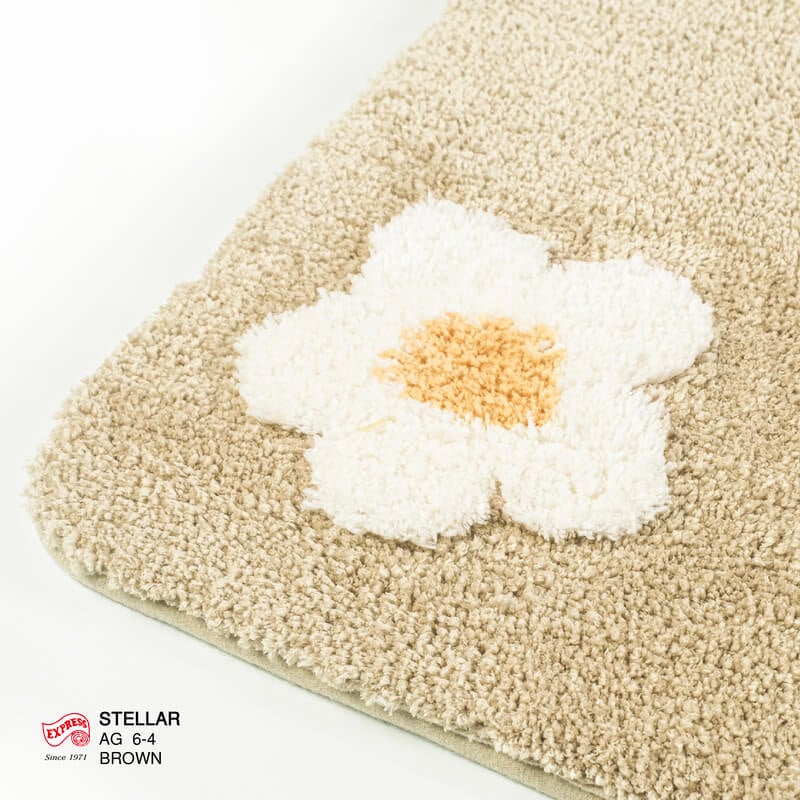พรมเช็ดเท้าชุดห้องน้ำ 2 ชิ้น EXPRESS CARPET รุ่น AG6-4 ขนาด45X70 ซม.และ พรมรูปตัว U 50X60 ซม. หนา 20 มม. สีน้ำตาล _2