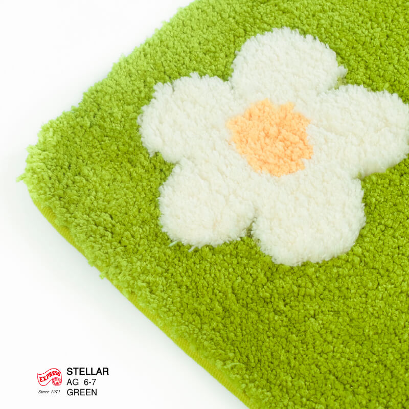 พรมเช็ดเท้าชุดห้องน้ำ 2 ชิ้น EXPRESS CARPET รุ่น AG6-7 ขนาด45X70 ซม.และ พรมรูปตัว U 50X60 ซม. หนา 20 มม. สีเขียว _2
