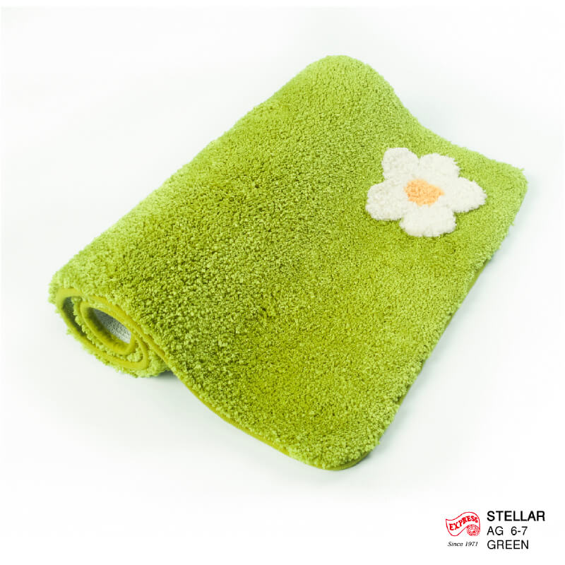 พรมเช็ดเท้าชุดห้องน้ำ 2 ชิ้น EXPRESS CARPET รุ่น AG6-7 ขนาด45X70 ซม.และ พรมรูปตัว U 50X60 ซม. หนา 20 มม. สีเขียว _3