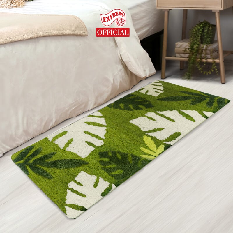 พรมเช็ดเท้ายาว EXPRESS CARPET รุ่น AL6-9 ขนาด50X120 ซม. หนา 18-23 มม. สีเขียว 