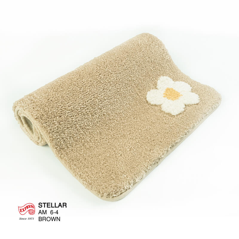 พรมเช็ดเท้าหน้าประตู EXPRESS CARPET รุ่น AM6-4 ขนาด45X70 ซม. หนา 20 มม. สีน้ำตาล 