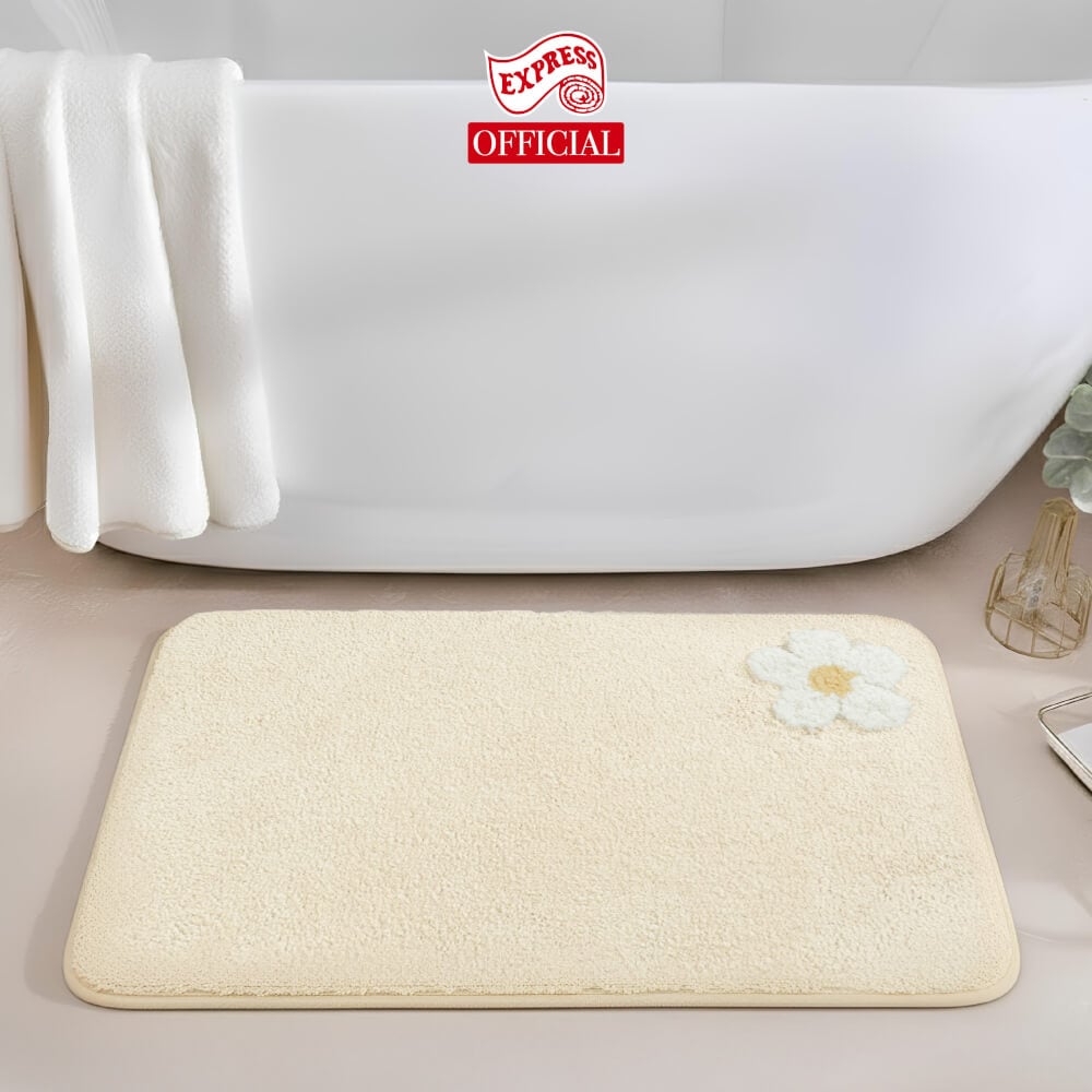 พรมเช็ดเท้าหน้าประตู EXPRESS CARPET รุ่น AM6-5 ขนาด45X70 ซม. หนา 20 มม. สีครีม 