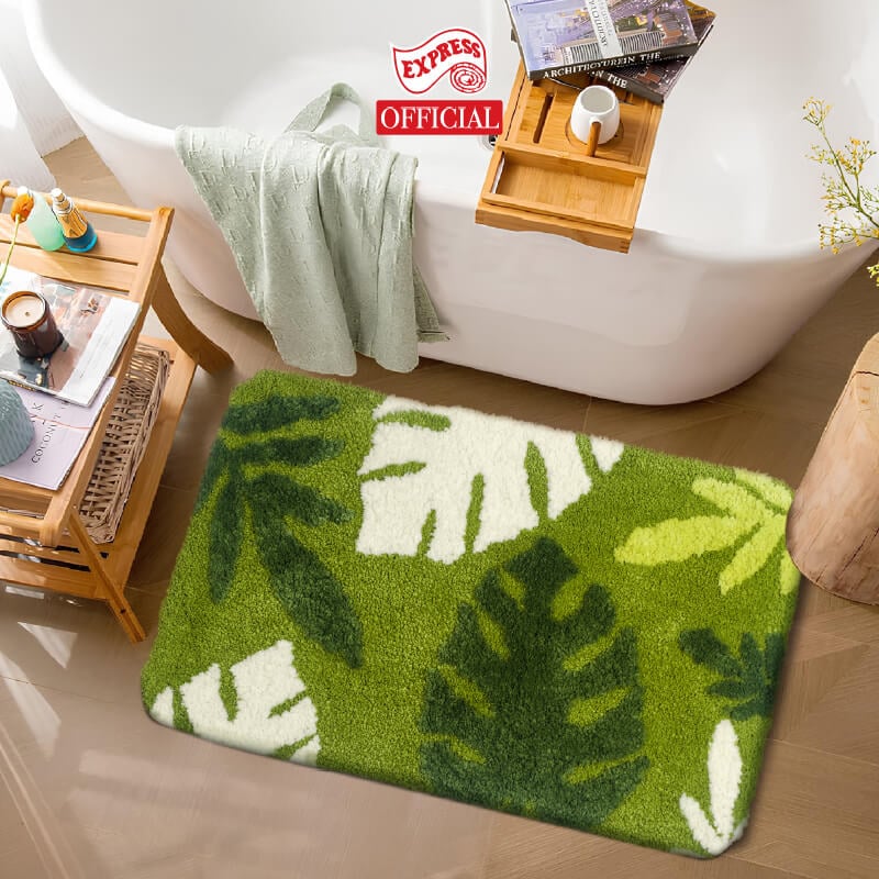 พรมเช็ดเท้าหน้าประตู EXPRESS CARPET รุ่น AM6-9 ขนาด45X70 ซม. หนา 18-23 มม. สีเขียว 
