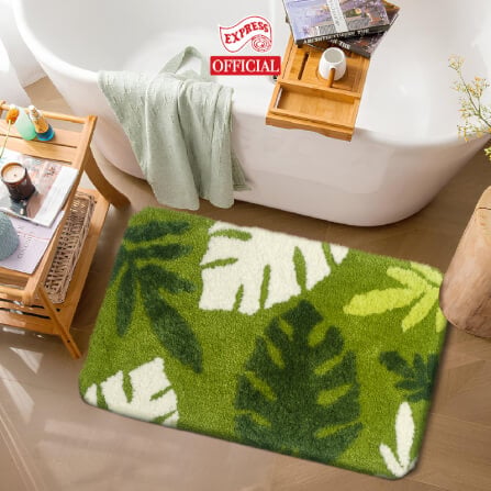 พรมเช็ดเท้าหน้าประตู EXPRESS CARPET รุ่น AM6-9 ขนาด45X70 ซม. หนา 18-23 มม. สีเขียว _1