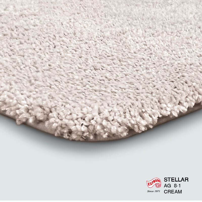 พรมเช็ดเท้าชุดห้องน้ำ 2 ชิ้น EXPRESS CARPET รุ่น AG8-1 ขนาด45X70 ซม.และ พรมรูปตัว U 50X60 ซม. หนา 20 มม. สีครีม 