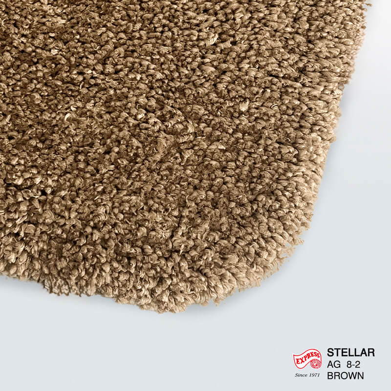 พรมเช็ดเท้าชุดห้องน้ำ 2 ชิ้น EXPRESS CARPET รุ่น AG8-2 ขนาด45X70 ซม.และ พรมรูปตัว U 50X60 ซม. หนา 20 มม. สีน้ำตาล 