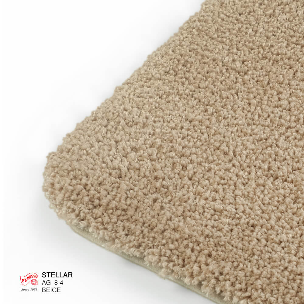 พรมเช็ดเท้าชุดห้องน้ำ 2 ชิ้น EXPRESS CARPET รุ่น AG8-4 ขนาด45X70 ซม.และ พรมรูปตัว U 50X60 ซม. หนา 20 มม. สีเบจ 
