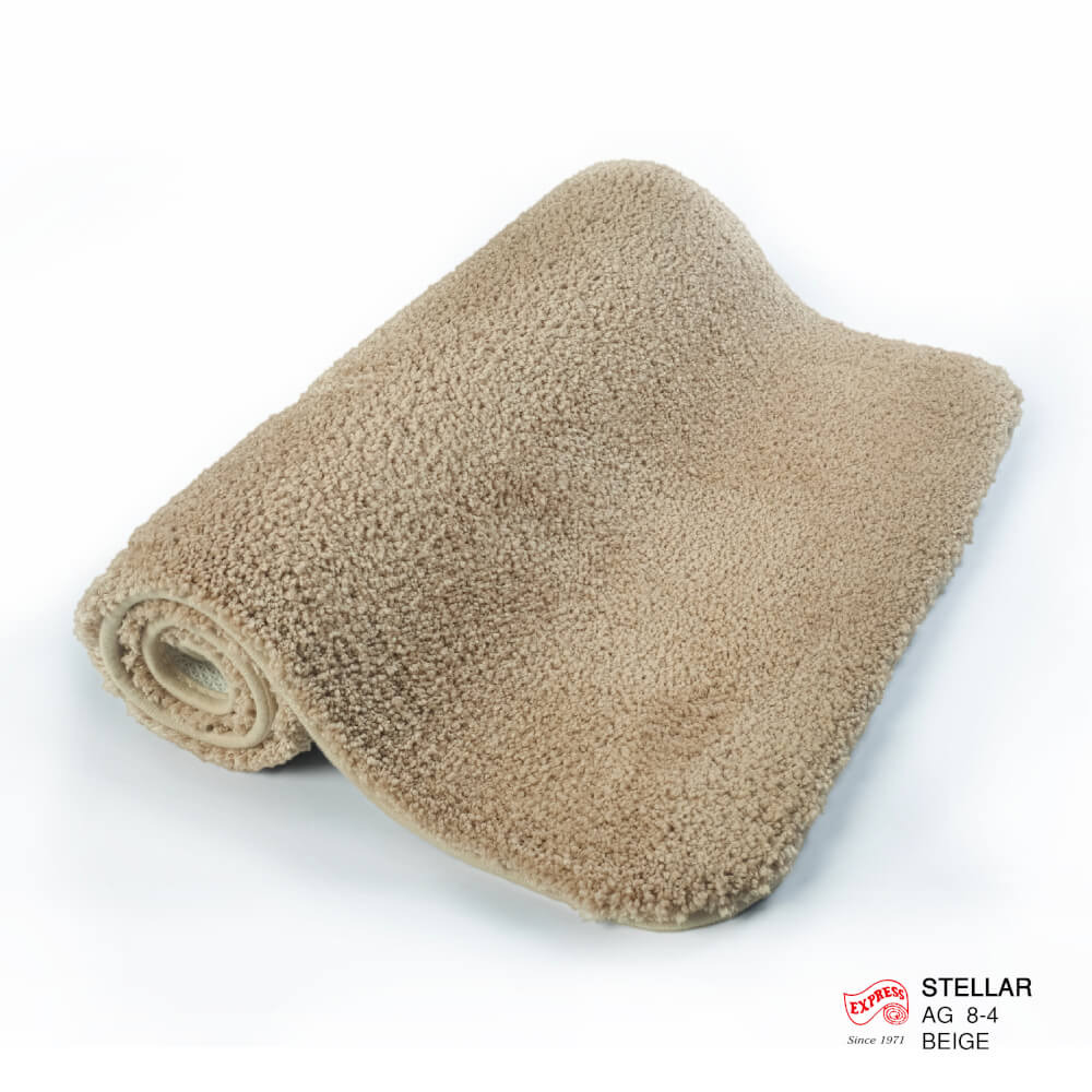 พรมเช็ดเท้าชุดห้องน้ำ 2 ชิ้น EXPRESS CARPET รุ่น AG8-4 ขนาด45X70 ซม.และ พรมรูปตัว U 50X60 ซม. หนา 20 มม. สีเบจ 