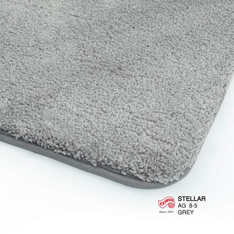พรมเช็ดเท้าชุดห้องน้ำ 2 ชิ้น EXPRESS CARPET รุ่น AG8-5 ขนาด45X70 ซม.และ พรมรูปตัว U 50X60 ซม. หนา 20 มม. สีเทา 