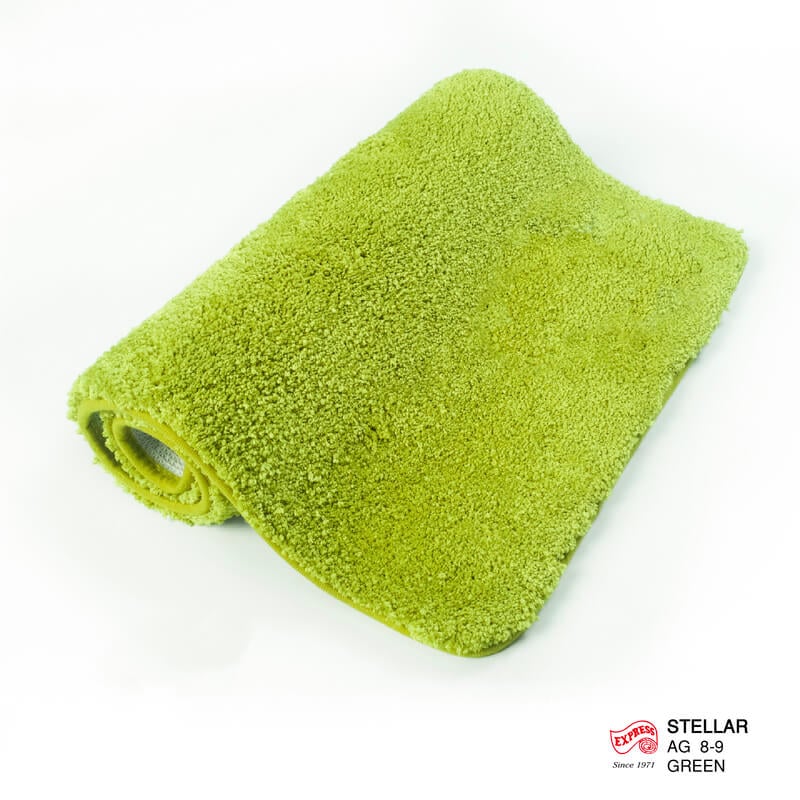 พรมเช็ดเท้าชุดห้องน้ำ 2 ชิ้น EXPRESS CARPET รุ่น AG8-9 ขนาด45X70 ซม.และ พรมรูปตัว U 50X60 ซม. หนา 20 มม. สีเขียว 
