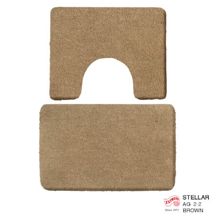 พรมเช็ดเท้าชุดห้องน้ำ 2 ชิ้น EXPRESS CARPET รุ่น AG8-2 ขนาด45X70 ซม.และ พรมรูปตัว U 50X60 ซม. หนา 20 มม. สีน้ำตาล _0