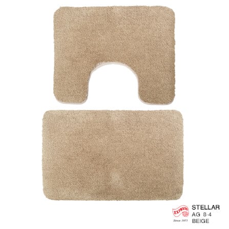 พรมเช็ดเท้าชุดห้องน้ำ 2 ชิ้น EXPRESS CARPET รุ่น AG8-4 ขนาด45X70 ซม.และ พรมรูปตัว U 50X60 ซม. หนา 20 มม. สีเบจ _0