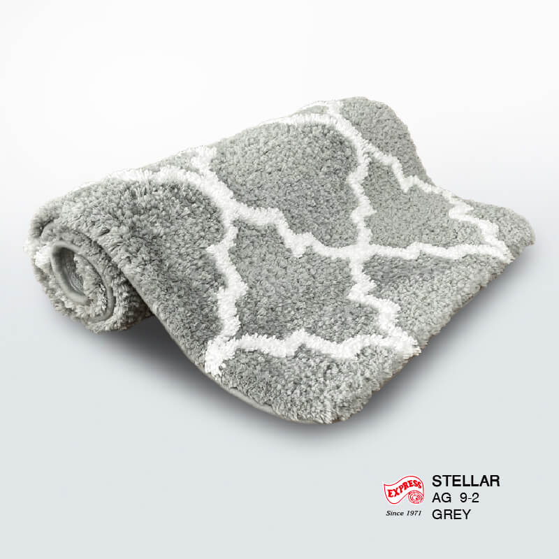 พรมเช็ดเท้าชุดห้องน้ำ 2 ชิ้น EXPRESS CARPET รุ่น AG9-2 ขนาด45X70 ซม.และ พรมรูปตัว U 50X60 ซม. หนา 20-23 มม. สีเทา _3