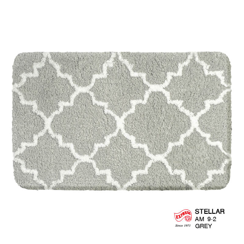 พรมเช็ดเท้าหน้าประตู EXPRESS CARPET รุ่น AM9-2 ขนาด45X70 ซม. หนา 20-23 มม. สีเทา 