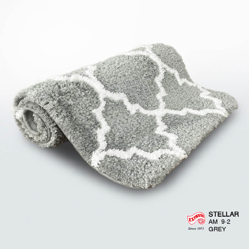 พรมเช็ดเท้าหน้าประตู EXPRESS CARPET รุ่น AM9-2 ขนาด45X70 ซม. หนา 20-23 มม. สีเทา 