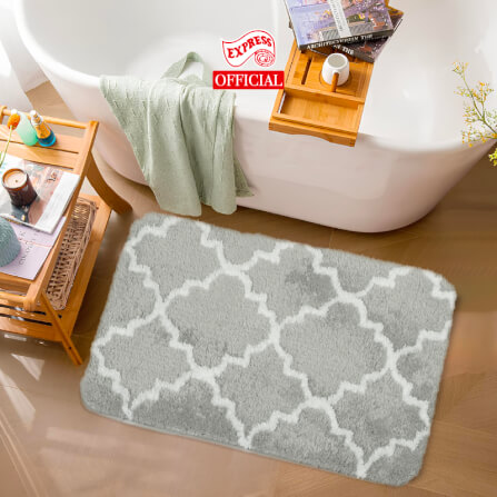 พรมเช็ดเท้าหน้าประตู EXPRESS CARPET รุ่น AM9-2 ขนาด45X70 ซม. หนา 20-23 มม. สีเทา _1