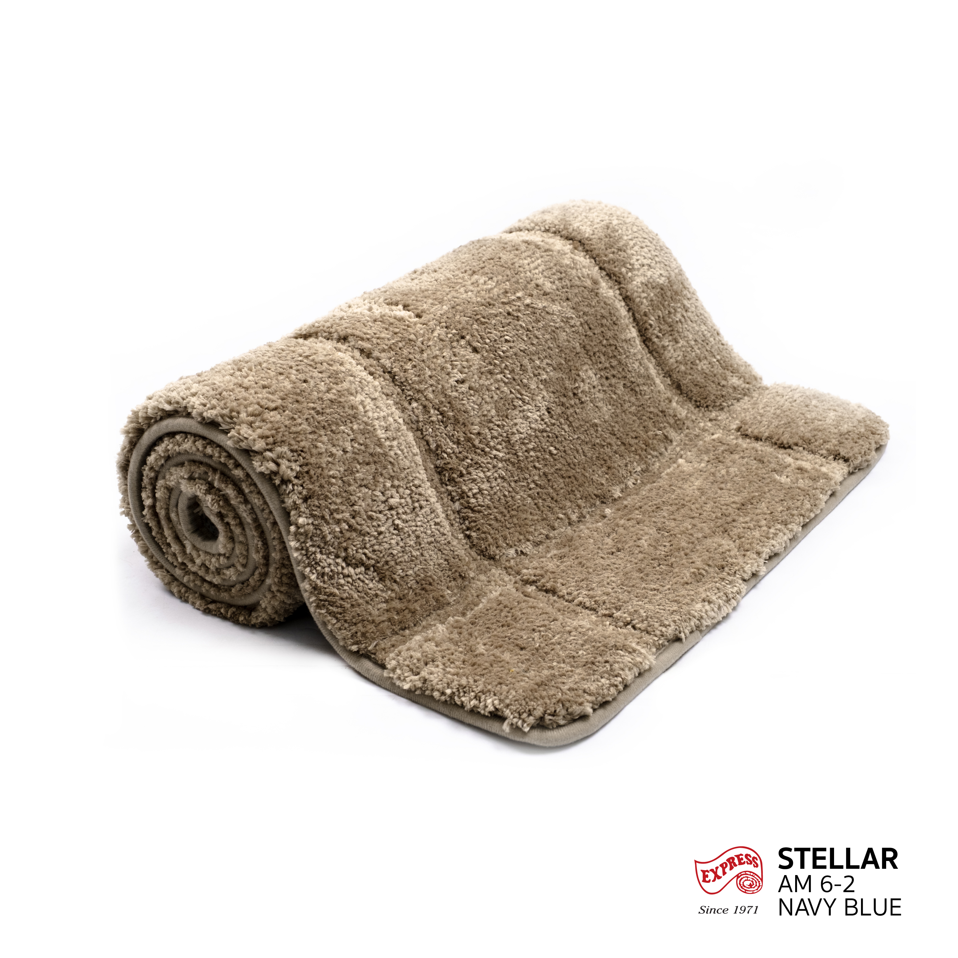 พรมเช็ดเท้าชุดห้องน้ำ 2 ชิ้น EXPRESS CARPET รุ่น DG2-7 ขนาด45X70 ซม.และ พรมรูปตัว U 50X60 ซม. หนา 12-20 มม. สีโทป_1