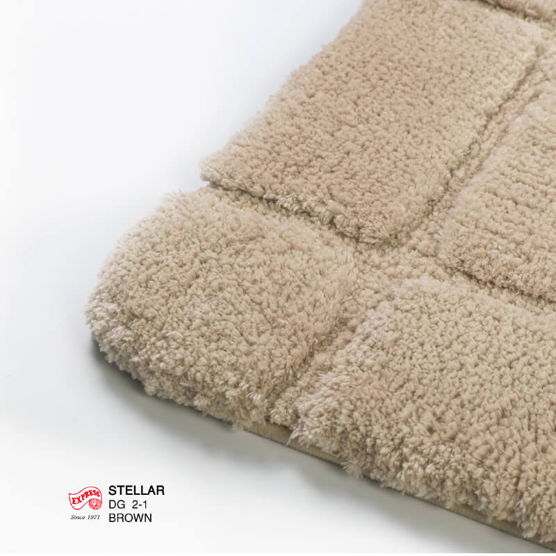 พรมเช็ดเท้าชุดห้องน้ำ 2 ชิ้น EXPRESS CARPET รุ่น DG2-1 ขนาด45X70 ซม.และ พรมรูปตัว U 50X60 ซม. หนา 12-22 มม. สีน้ำตาล 