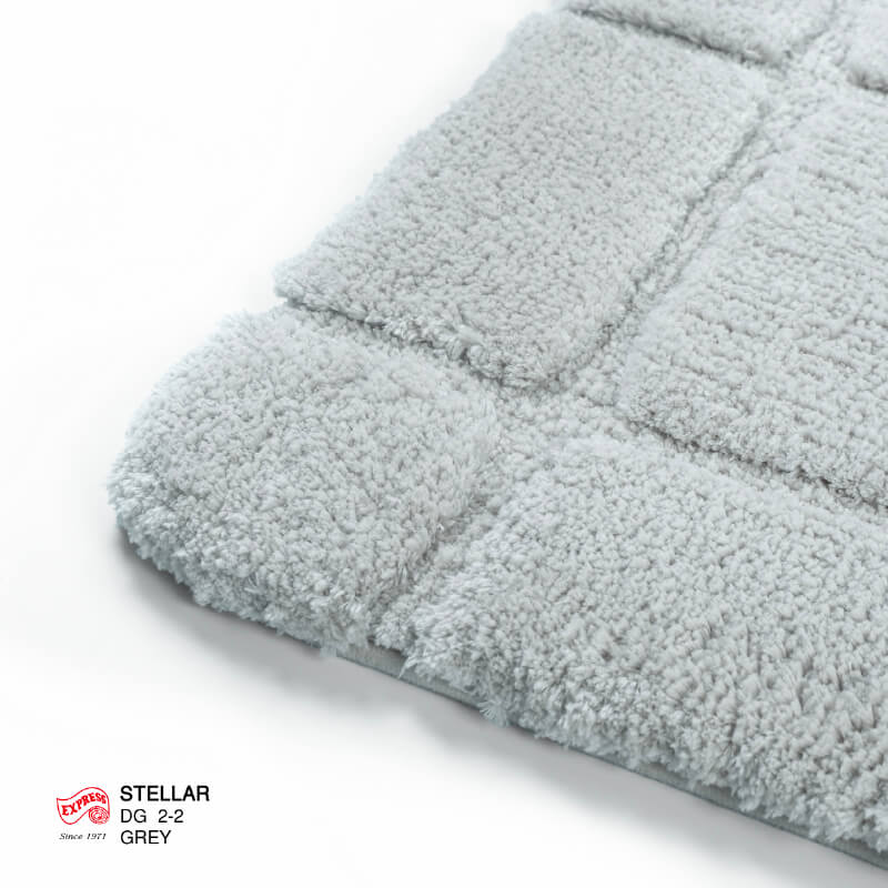 พรมเช็ดเท้าชุดห้องน้ำ 2 ชิ้น EXPRESS CARPET รุ่น DG2-2 ขนาด45X70 ซม.และ พรมรูปตัว U 50X60 ซม. หนา 12-22 มม. สีเทา 