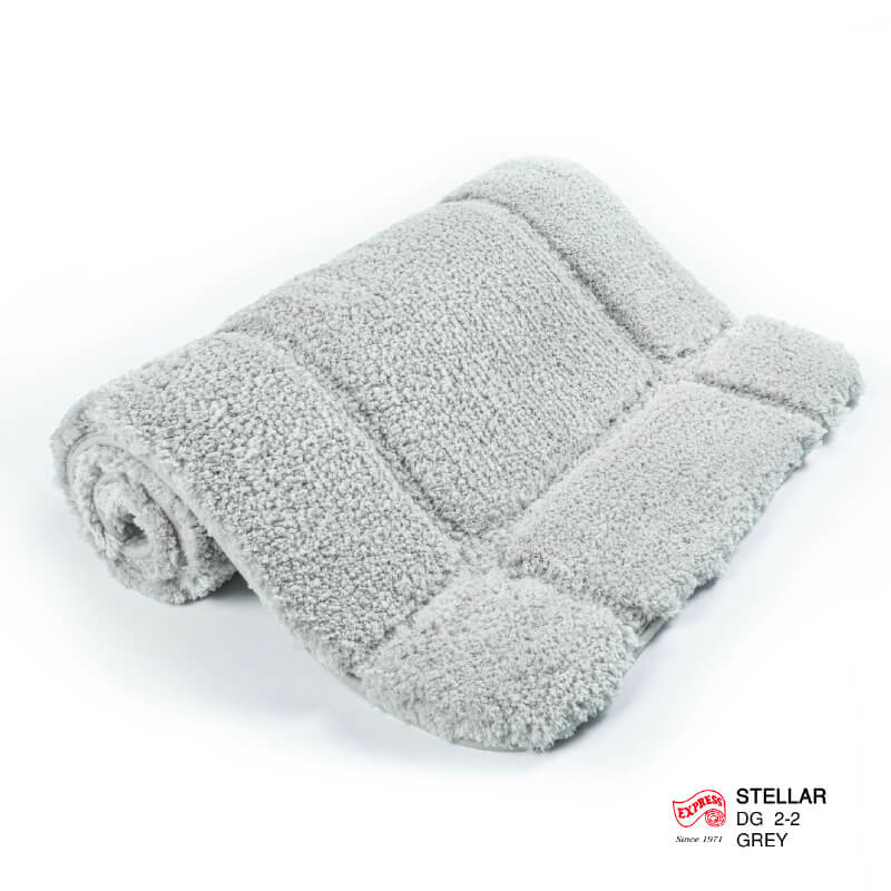 พรมเช็ดเท้าชุดห้องน้ำ 2 ชิ้น EXPRESS CARPET รุ่น DG2-2 ขนาด45X70 ซม.และ พรมรูปตัว U 50X60 ซม. หนา 12-22 มม. สีเทา 