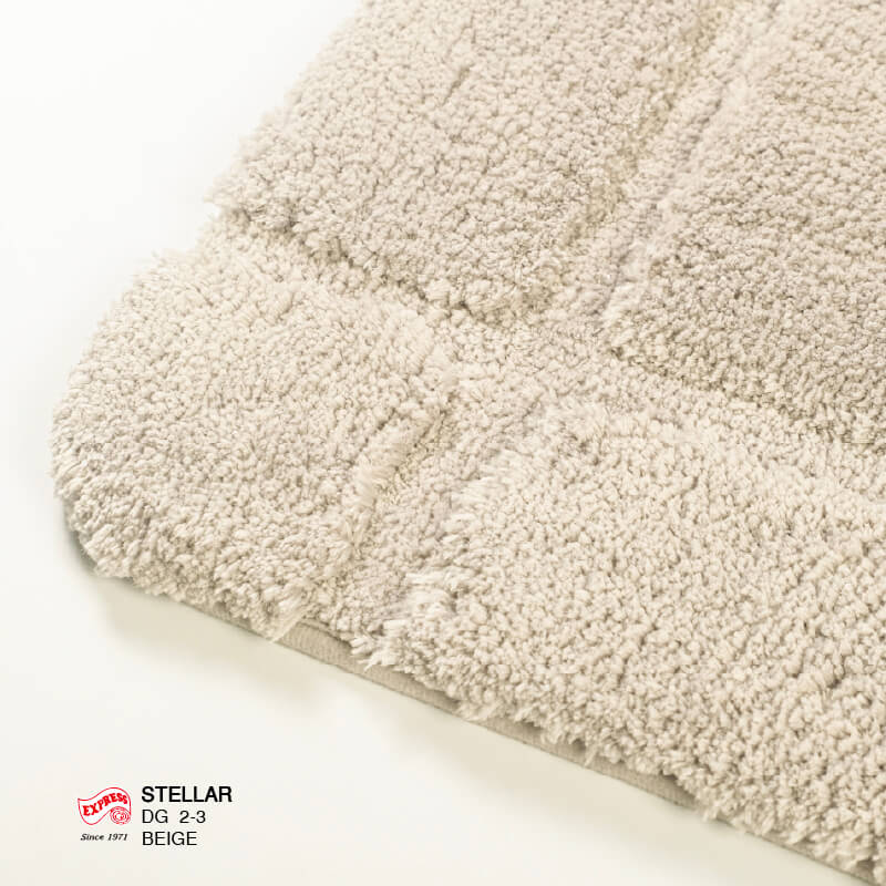 พรมเช็ดเท้าชุดห้องน้ำ 2 ชิ้น EXPRESS CARPET รุ่น DG2-3 ขนาด45X70 ซม.และ พรมรูปตัว U 50X60 ซม. หนา 12-22 มม. สีเบจ 