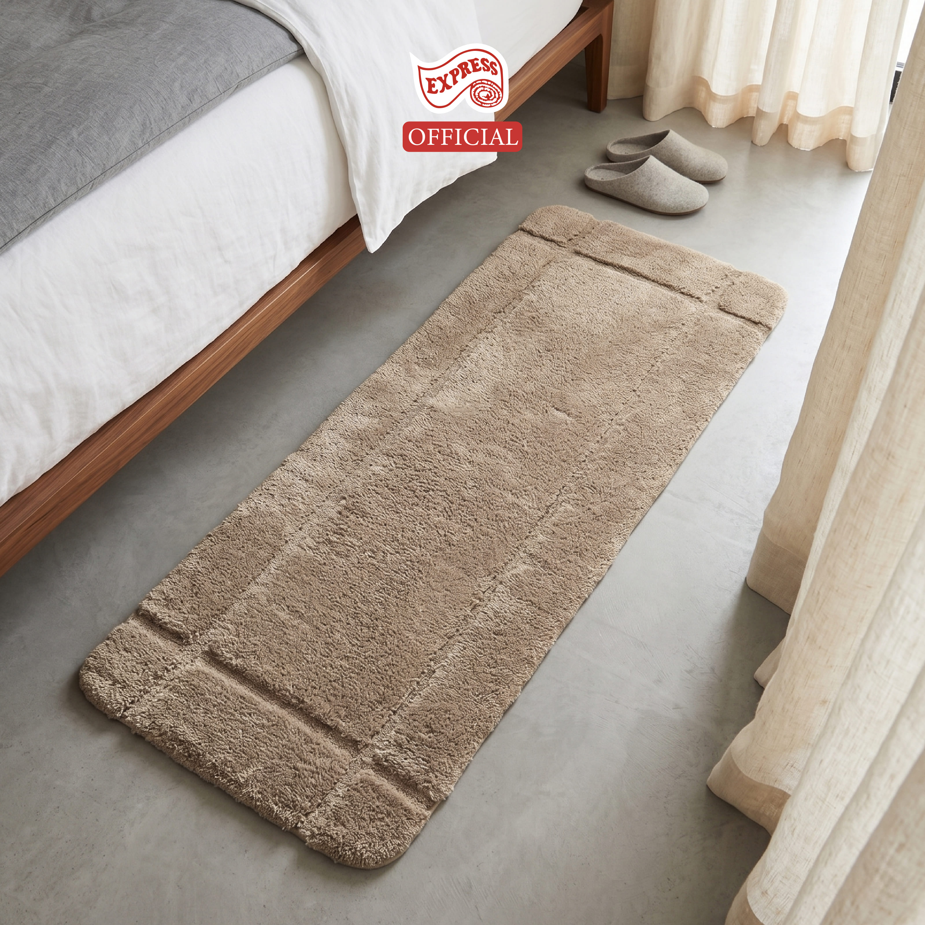 พรมเช็ดเท้ายาว EXPRESS CARPET รุ่น D2-7 ขนาด50X120 ซม. หนา 12-20 มม. สีโทป_1