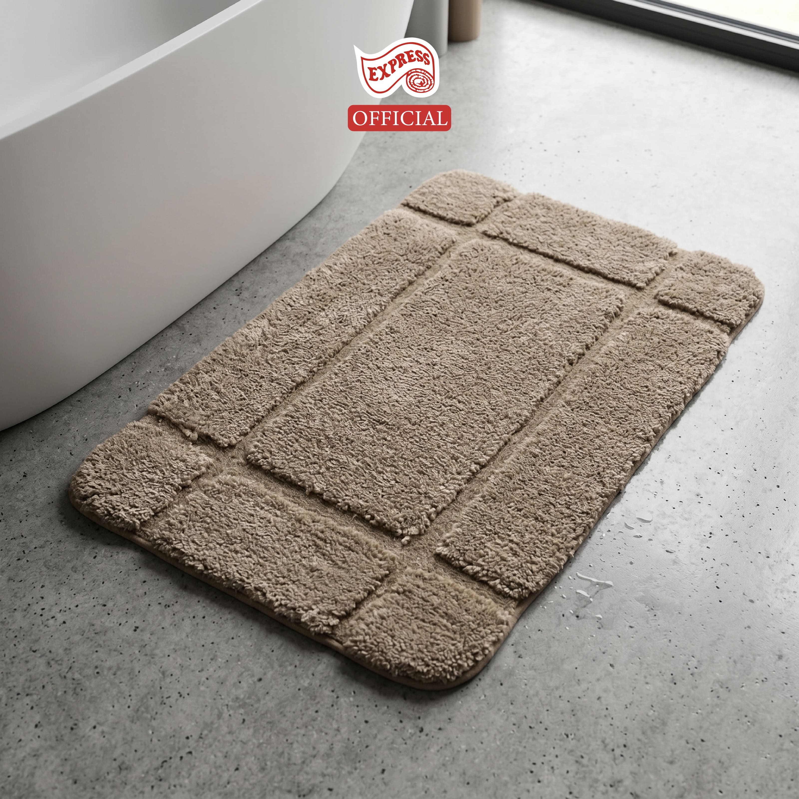 พรมเช็ดเท้าหน้าประตู EXPRESS CARPET รุ่น DM2-7 ขนาด45X70 ซม. หนา 12-22 มม. สีโทป_1