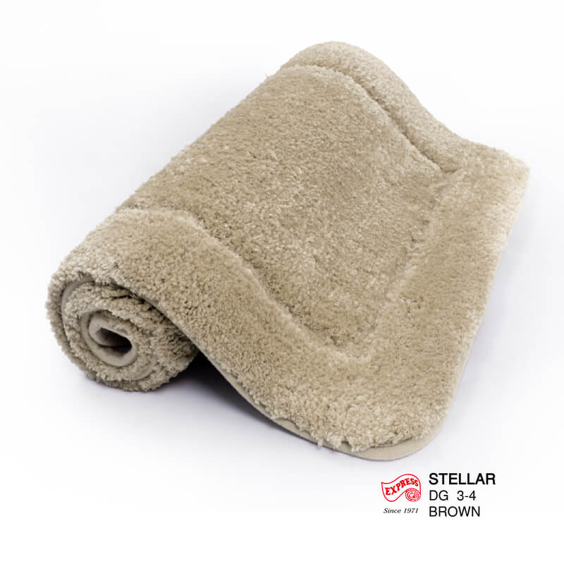 พรมเช็ดเท้าชุดห้องน้ำ 2 ชิ้น EXPRESS CARPET รุ่น DG3-4 ขนาด45X70 ซม.และ พรมรูปตัว U 50X60 ซม. หนา 12-20 มม. สีน้ำตาล 
