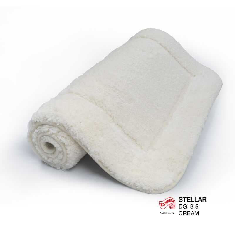 พรมเช็ดเท้าชุดห้องน้ำ 2 ชิ้น EXPRESS CARPET รุ่น DG3-5 ขนาด45X70 ซม.และ พรมรูปตัว U 50X60 ซม. หนา 12-20 มม. สีครีม 