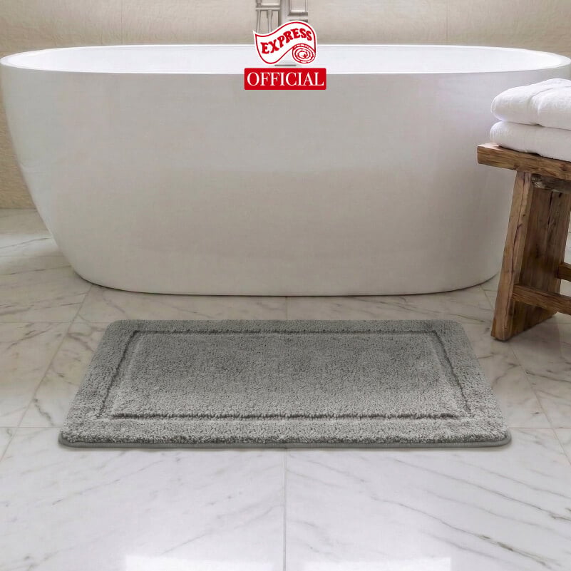 พรมเช็ดเท้าหน้าประตู EXPRESS CARPET รุ่น DM3-6 ขนาด45X70 ซม. หนา 12-20 มม. สีเทา 