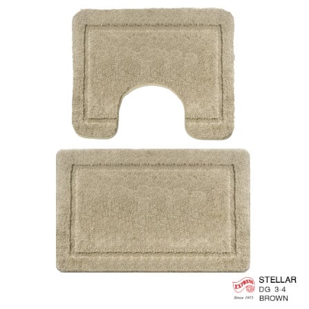พรมเช็ดเท้าชุดห้องน้ำ 2 ชิ้น EXPRESS CARPET รุ่น DG3-4 ขนาด45X70 ซม.และ พรมรูปตัว U 50X60 ซม. หนา 12-20 มม. สีน้ำตาล _0