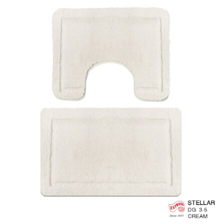 พรมเช็ดเท้าชุดห้องน้ำ 2 ชิ้น EXPRESS CARPET รุ่น DG3-5 ขนาด45X70 ซม.และ พรมรูปตัว U 50X60 ซม. หนา 12-20 มม. สีครีม _0