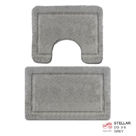  พรมเช็ดเท้าชุดห้องน้ำ 2 ชิ้น EXPRESS CARPET รุ่น DG3-6 ขนาด45X70 ซม.และ พรมรูปตัว U 50X60 ซม. หนา 12-20 มม. สีเทา _0