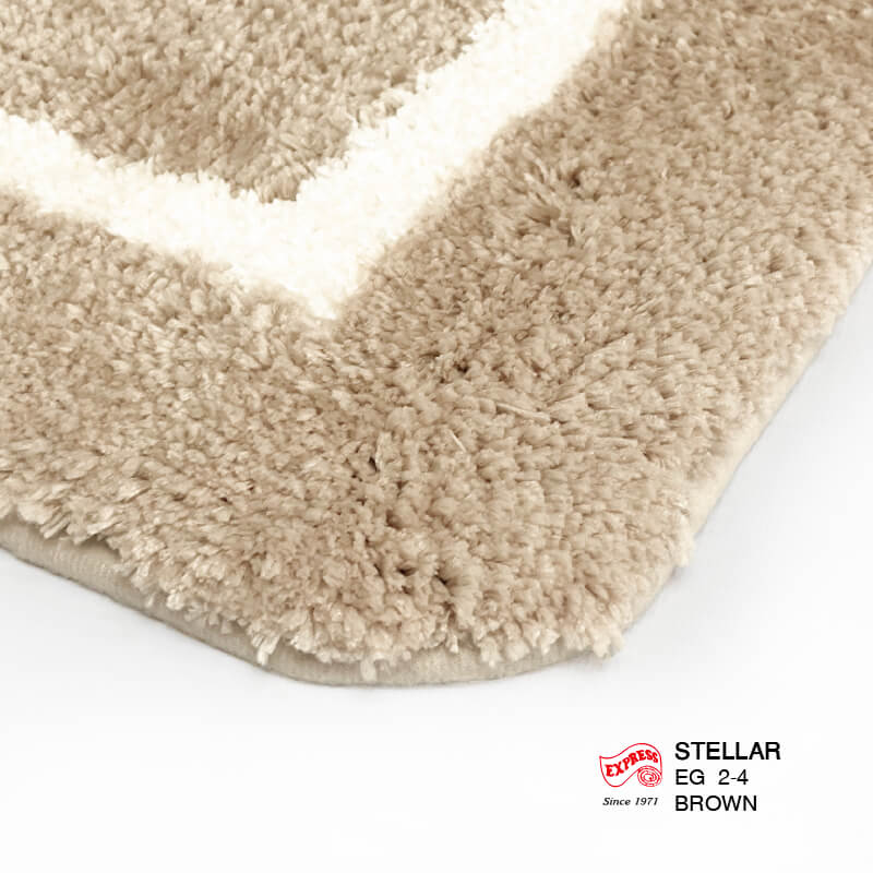 พรมเช็ดเท้าชุดห้องน้ำ 2 ชิ้น EXPRESS CARPET รุ่น EG2-4 ขนาด45X70 ซม.และ พรมรูปตัว U 50X60 ซม. หนา 20 มม. สีน้ำตาล 