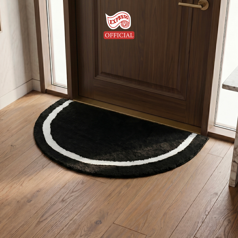 พรมเช็ดเท้าหน้าประตู EXPRESS CARPET รุ่น EH2-3 ขนาด ครึ่งวงกลม 45X75 ซม. หนา 20 มม. สีดำ_1