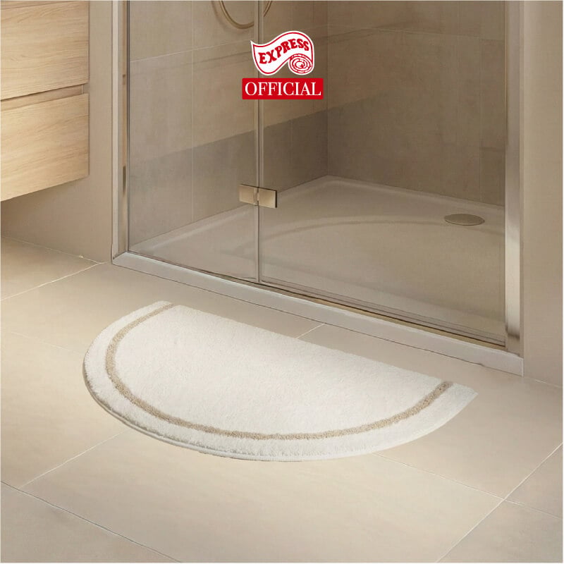 พรมเช็ดเท้าหน้าประตู EXPRESS CARPET รุ่น EH2-5 ขนาด ครึ่งวงกลม 45X75 ซม. หนา 20 มม. สีครีม 