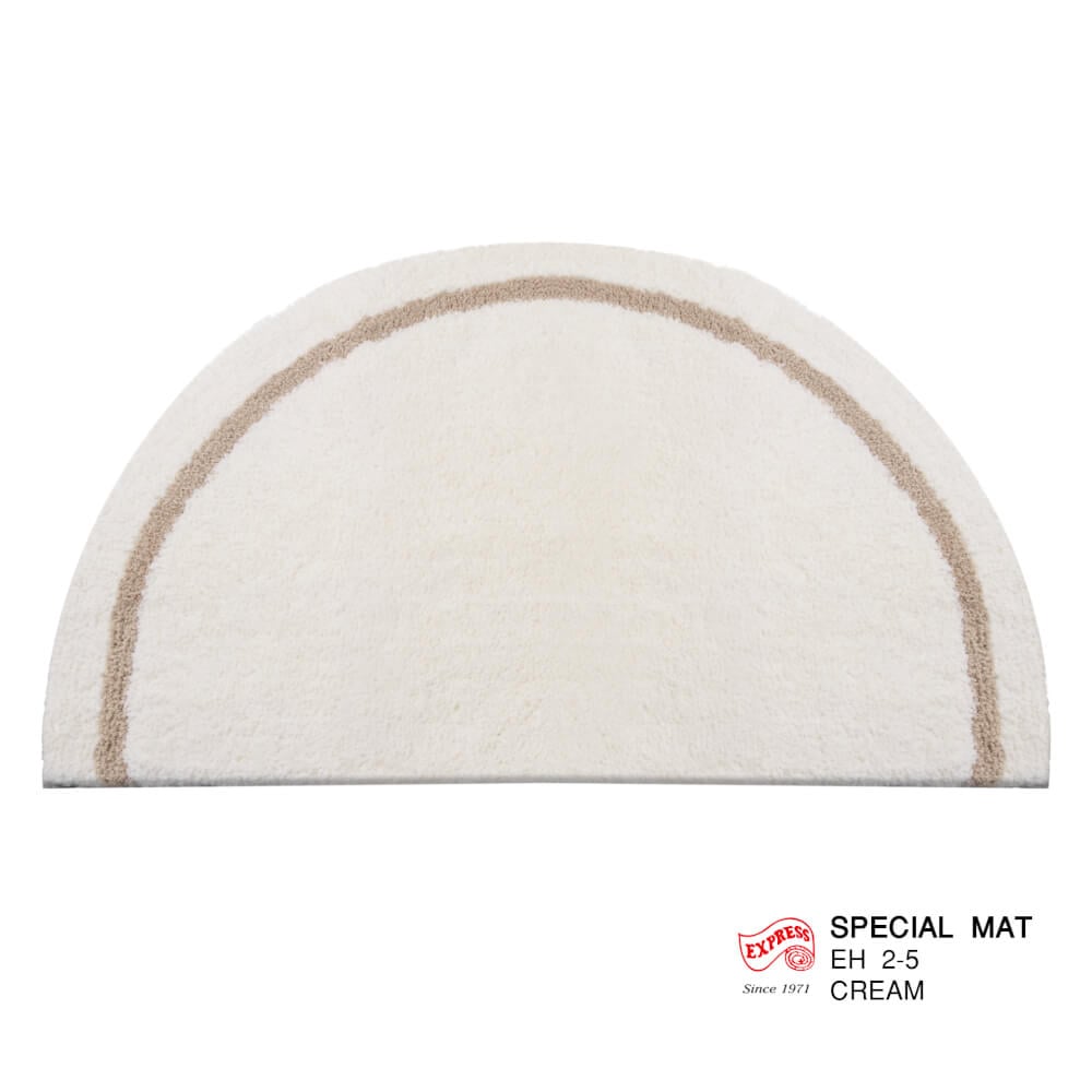พรมเช็ดเท้าหน้าประตู EXPRESS CARPET รุ่น EH2-5 ขนาด ครึ่งวงกลม 45X75 ซม. หนา 20 มม. สีครีม _4