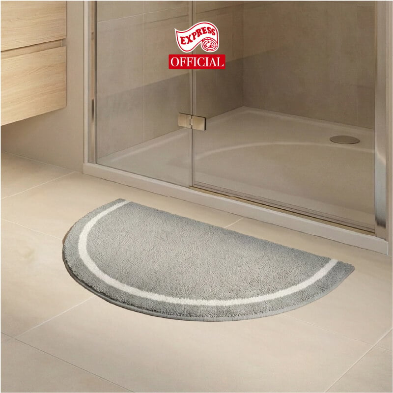 พรมเช็ดเท้าหน้าประตู EXPRESS CARPET รุ่น EH2-6 ขนาด ครึ่งวงกลม 45X75 ซม. หนา 20 มม. สีเทา 