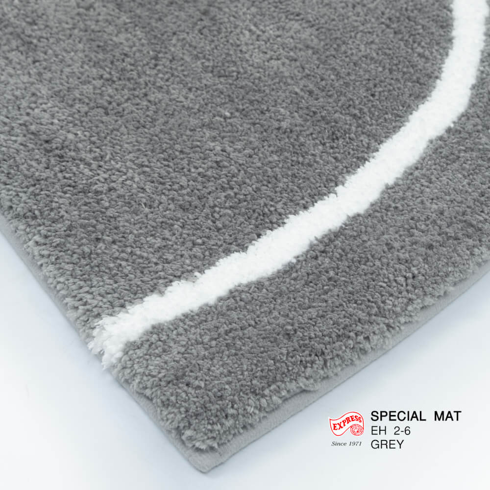 พรมเช็ดเท้าหน้าประตู EXPRESS CARPET รุ่น EH2-6 ขนาด ครึ่งวงกลม 45X75 ซม. หนา 20 มม. สีเทา 