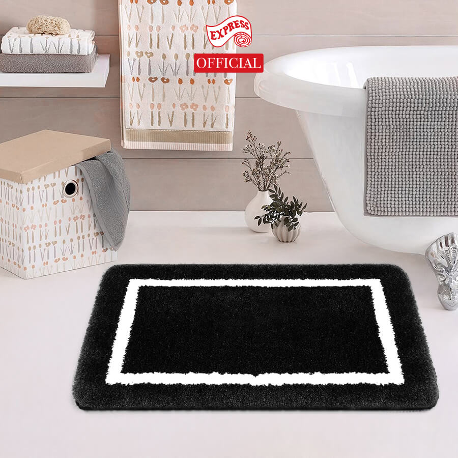 พรมเช็ดเท้าหน้าประตู EXPRESS CARPET รุ่น EM2-3 ขนาด45X70 ซม. หนา 20 มม. สีดำ 