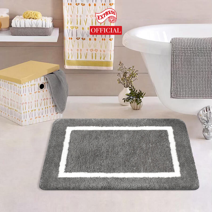 พรมเช็ดเท้าหน้าประตู EXPRESS CARPET รุ่น EM2-6 ขนาด45X70 ซม. หนา 20 มม. สีเทา 